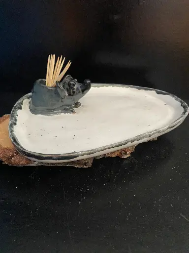 Assiette Apéro avec porte cure-dents intégré